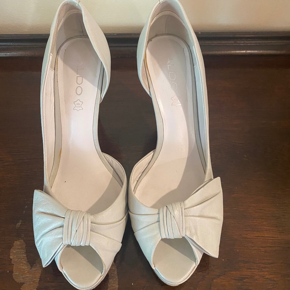 Grey blow heels